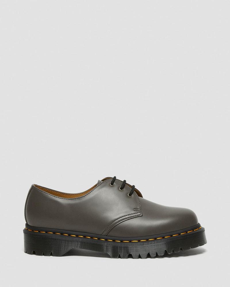 Men's Dr Martens 1461 Bex Smooth Leather Oxfords Shoes Khaki / Grey | AU 585MQZ